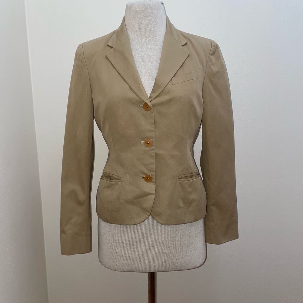 Ralph Lauren BLack Label Khaki Tan Business Casual Classic Blazer Size 10 Medium - Picture 13 of 15